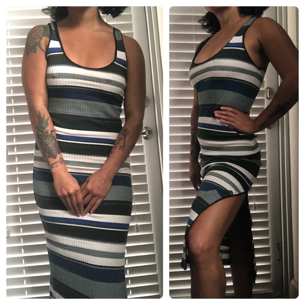 MASSIMO DUTTI Long Striped Knit Dress!